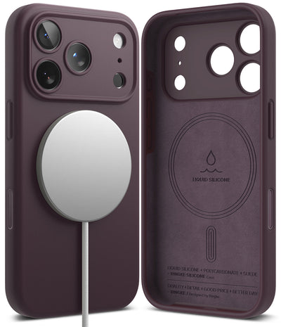 iPhone 18 Pro Back Cover case | Silicone Magnetic - Dark Cherry