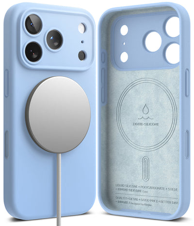 iPhone 18 Pro Back Cover case | Silicone Magnetic - Light Blue