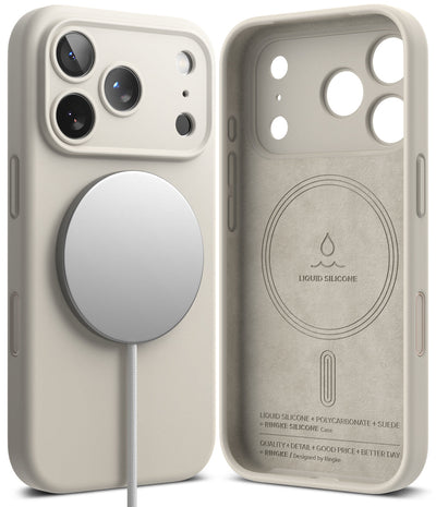 iPhone 18 Pro Back Cover case | Silicone Magnetic - Stone