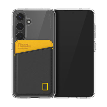 Nat Geo Galaxy S25 Back Cover Case | Card Pocket V2 - Yellow & Black