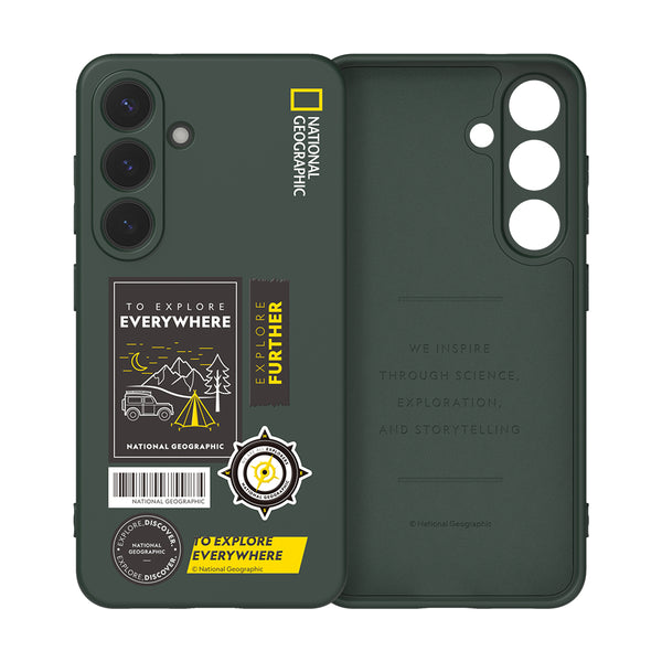 Nat Geo Galaxy S25 Back Cover Case | Palette Color Wappen Case - Camping Forest Green
