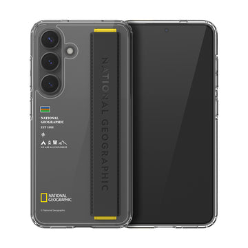 Nat Geo Galaxy S25 Back Cover Case | Strap - Clear Black