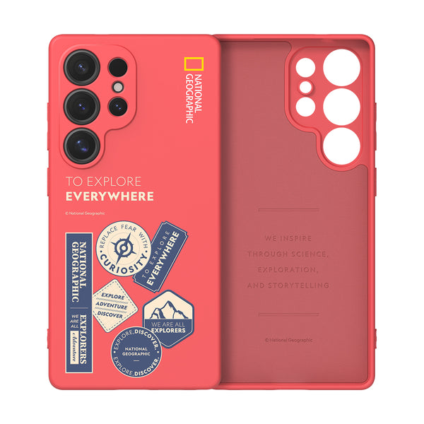 Nat Geo Galaxy S25 Ultra Back Cover Case | Palette Color Wappen Case - Explorer Rose Red