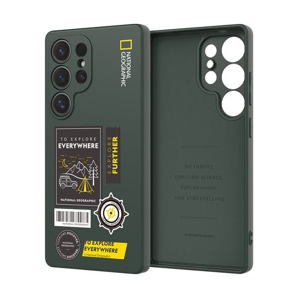 Nat Geo Galaxy S25 Ultra Back Cover Case | Palette Color Wappen Case - Camping Forest Green