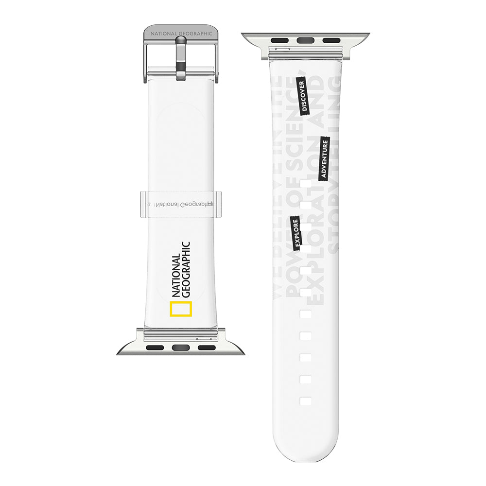 Nat Geo 22mm (Apple Watch 42/44/45) |Smart Watch Clear Strap (Apple Watch)-Typo White