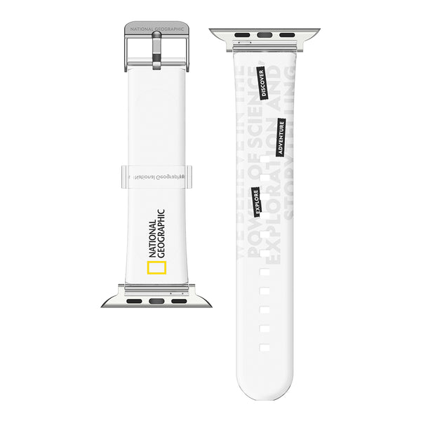 Nat Geo 22mm (Apple Watch 42/44/45) |Smart Watch Clear Strap (Apple Watch)-Typo White