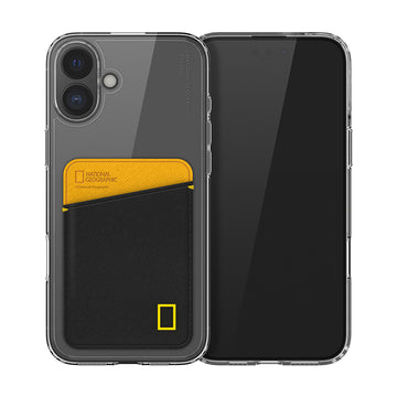 Nat Geo iPhone 16 Plus Back Cover Case | Card Pocket V2 - Yellow & Black