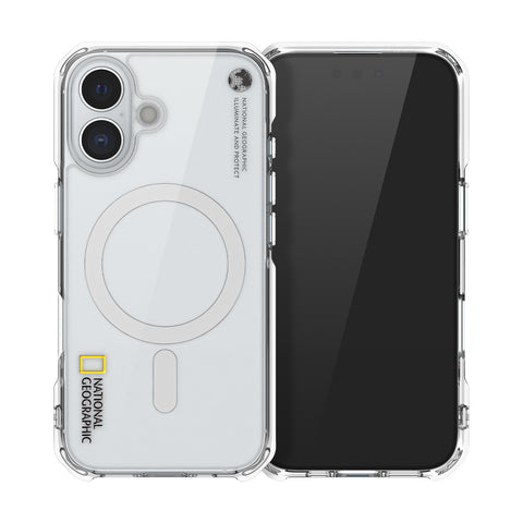 Nat Geo iPhone 16 Plus Back Cover Case | MagSafe Rugged Clear - Transparent