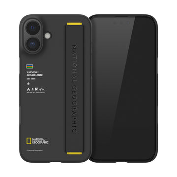 Nat Geo iPhone 16 Plus Back Cover Case | Strap - Black