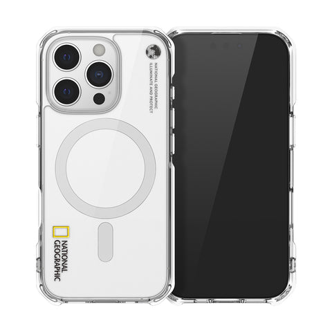 Nat Geo iPhone 16 Pro Back Cover Case | MagSafe Rugged Clear - Transparent