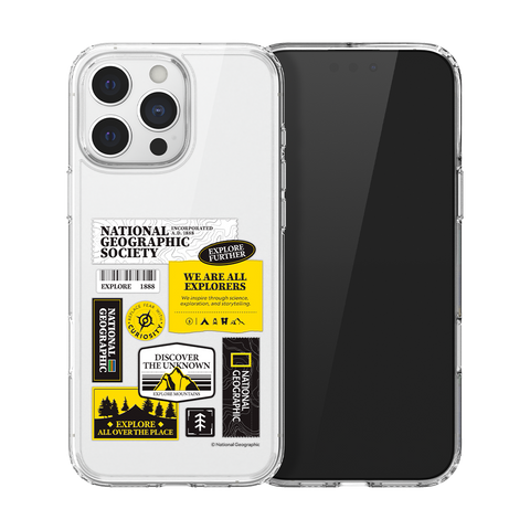 Nat Geo iPhone 16 Pro Max Back Cover Case | Crystal Clear Wappen V2 - Explore