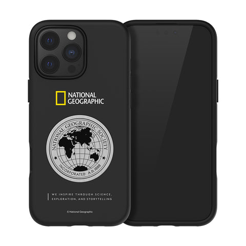 Nat Geo iPhone 16 Pro Max Back Cover Case | Metal Deco Hard Shell - Black