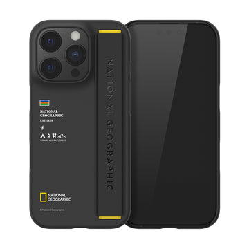 Nat Geo iPhone 16 Pro Back Cover Case | Strap - Black