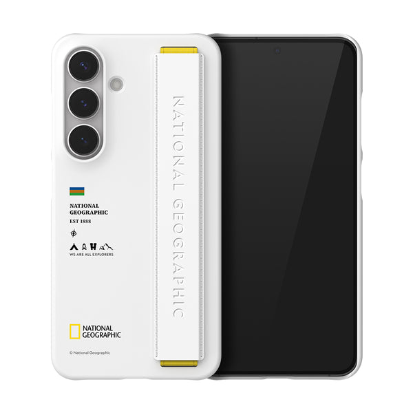 Nat Geo Galaxy S25 Back Cover Case | Strap - White