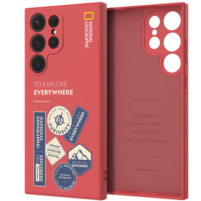 Nat Geo Galaxy S23 Ultra Back Cover Case |Palette Color Wappen Case-Explorer Rose Red