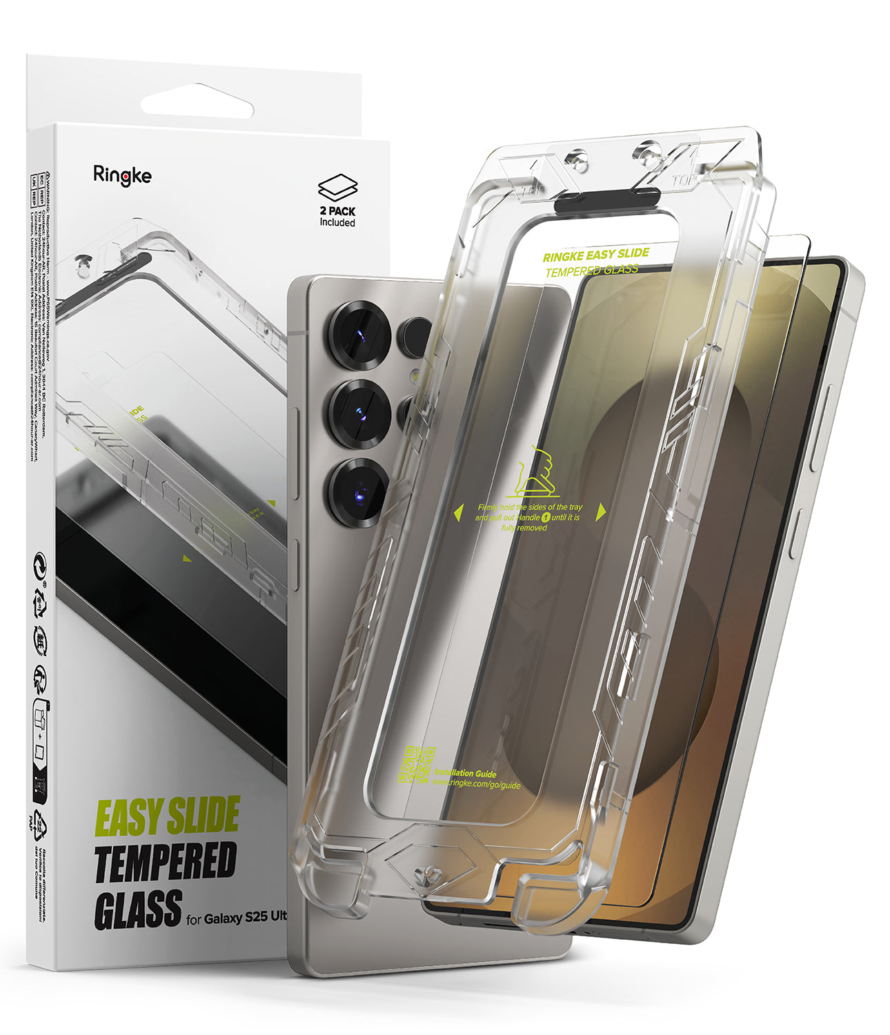 Galaxy S25 Ultra Screen Protector Guard with Installation Tool, Easy Slide Pro Glass | Tempered Glass Film  (2 Pack)
