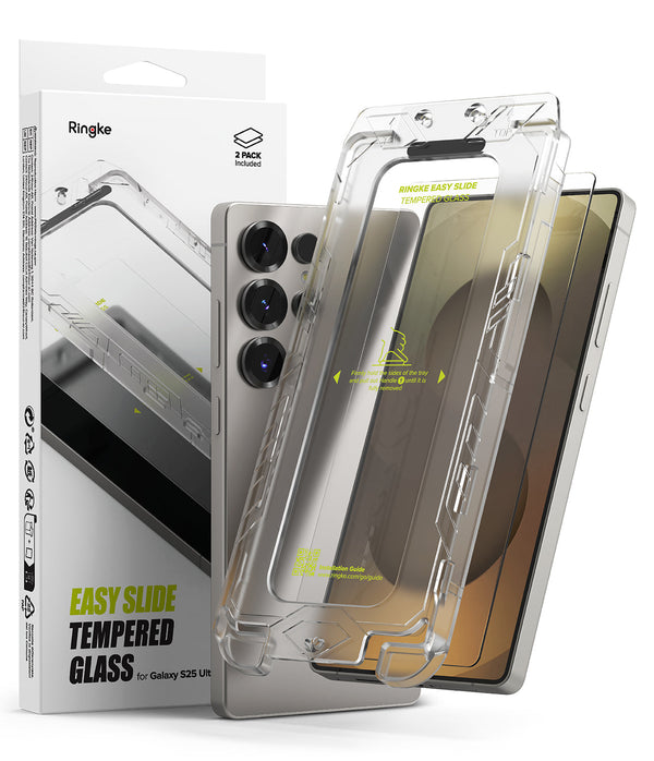 Galaxy S25 Ultra Screen Protector Guard with Installation Tool, Easy Slide Pro Glass | Tempered Glass Film  (2 Pack)