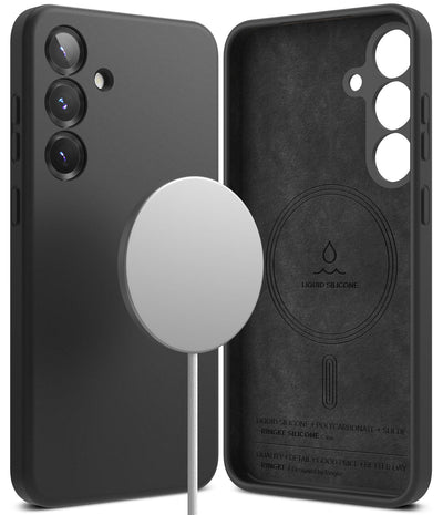 Samsung Galaxy S25 Back Cover Case | Silicone Magnetic - Black