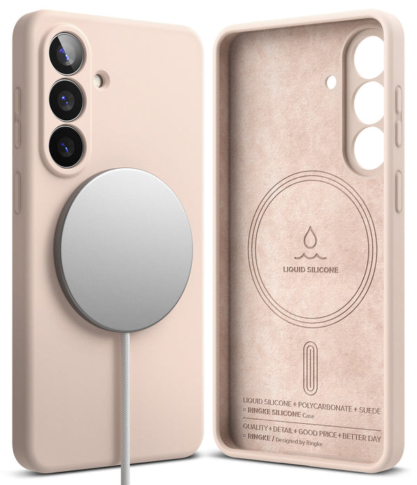 Samsung Galaxy S26 Back Cover Case |Silicone Magnetic   - Pink Sand