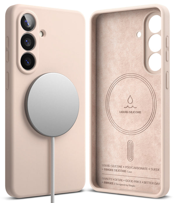 Samsung Galaxy S26 Plus Back Cover Case |Silicone Magnetic   - Pink Sand