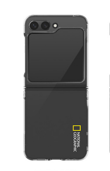 Nat Geo Galaxy Z Flip 5 Back Cover Case |  Slim Fit Case  - Basic Logo  (Clear)