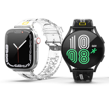 Nat Geo 22mm (Apple Watch 42/44/45) |Smart Watch Clear Strap (Apple Watch)-Typo Black