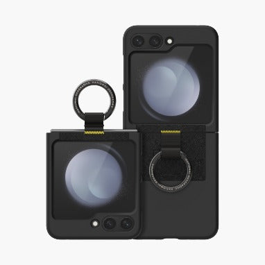 Nat Geo Galaxy Z Flip 5 Back Cover Case |  Ring Strap Slim Fit Case V2 -  Black
