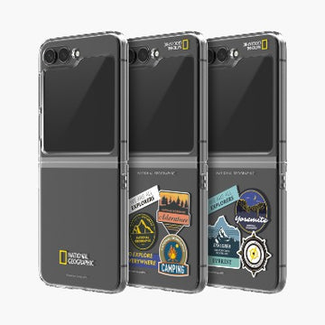 Nat Geo Galaxy Z Flip 5 Back Cover Case | Crystal Slim Fit Case V2 - Adventure (Clear)