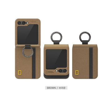 Nat Geo Galaxy Z Flip 5 Back Cover Case | Business Wallet Case V2  -  Brown