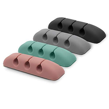 Silicone Cable Organizer 4 pack (Assorted Colors)