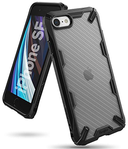 Apple iPhone SE (2nd generation) Back Cover Case | Fusion X Design Carbonfiber Black