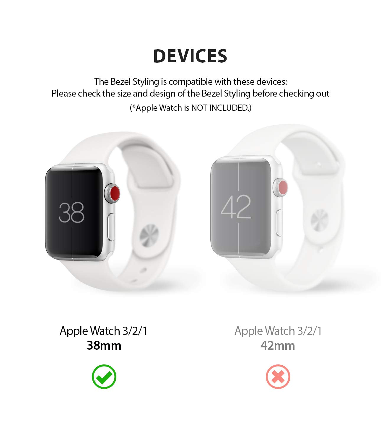 Ringke Bezel Styling for Apple Watch 38mm Case Cover for Series Series  Series (Apple Watch is NOT Included)