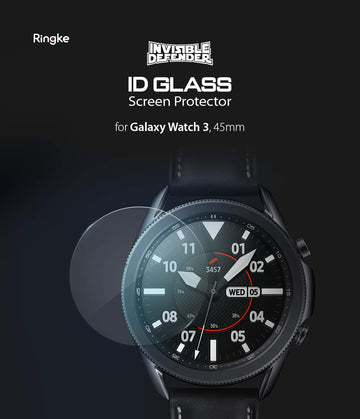Invisible Defender Compatible with Galaxy Watch 3 45mm Tempered Glass Screen Protector [4-Pack]