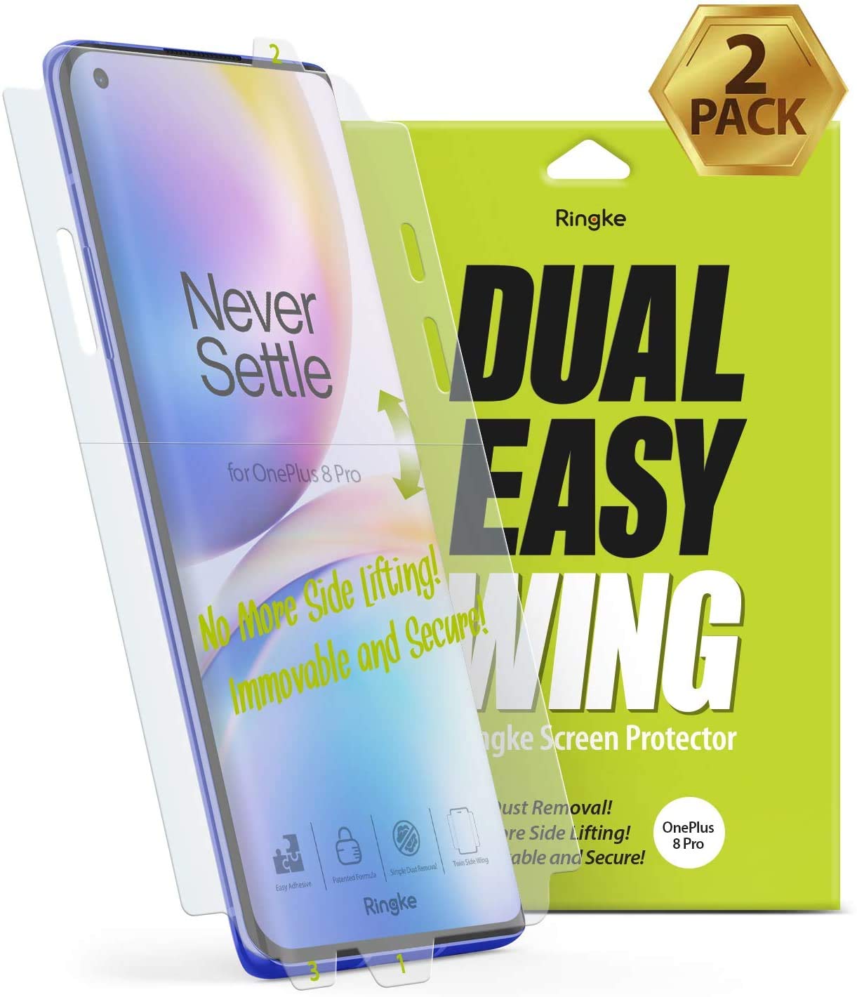 OnePlus 8 Pro Screen Protector Guard | DUAL EASY WING - 2 Pack