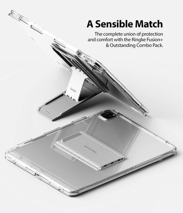 [Combo Pack] iPad Pro 12.9" Clear & Light Gray Case | Fusion Plus with Outstanding