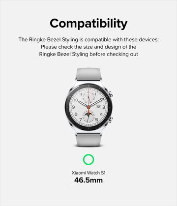 Bezel Styling Compatible with Xiaomi Watch S1 - Silver (46-01)