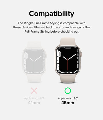 Frame Styling Compatible with Apple Watch 7 45mm - Silver (45-70)