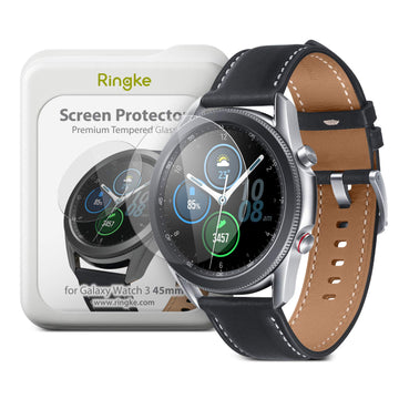 Invisible Defender Compatible with Galaxy Watch 3 45mm Tempered Glass Screen Protector [4-Pack]