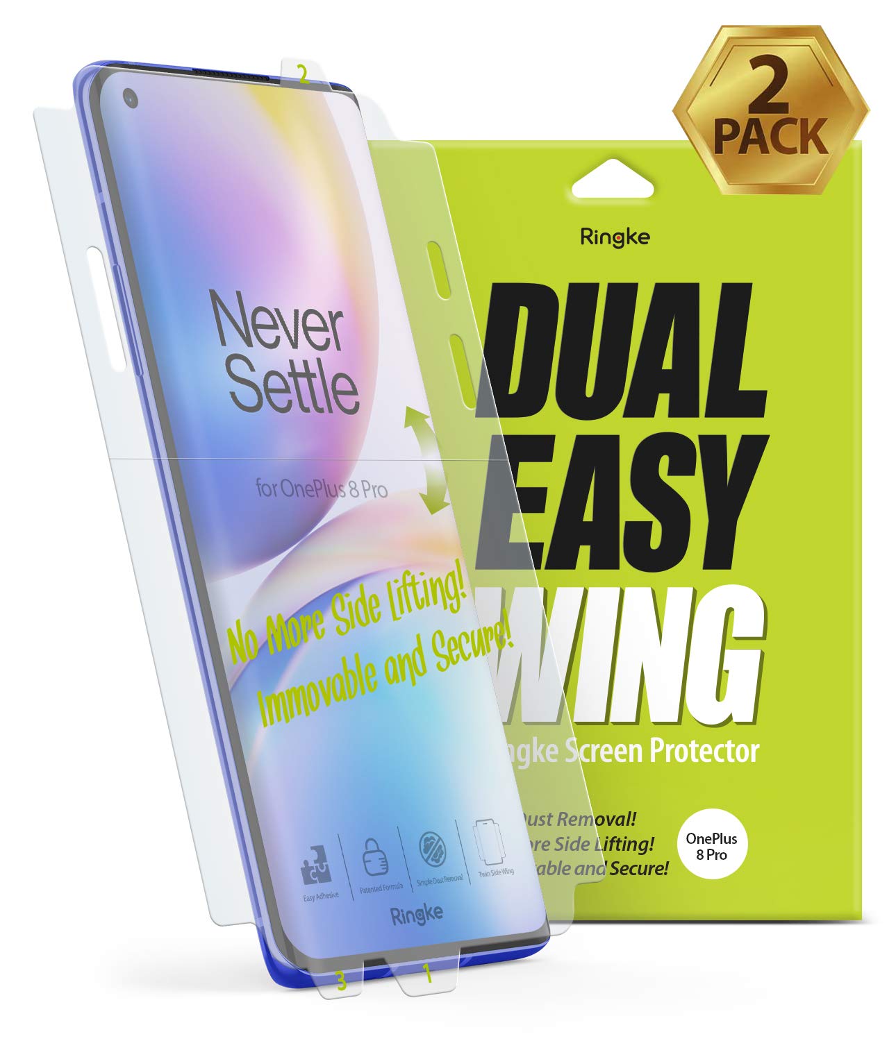 OnePlus 8 Pro Screen Protector Guard | DUAL EASY FULL - 2 Pack