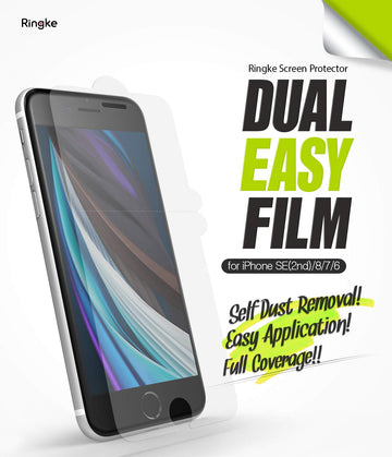 iPhone 6/7/8 Tempered Glass Screen Protector Guard | Dual Easy Full 2 Pack