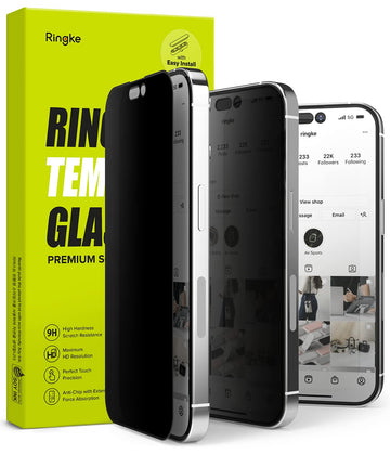 iPhone 14 Pro Tempered Glass Screen Protector Guard | Privacy - 1 Pack